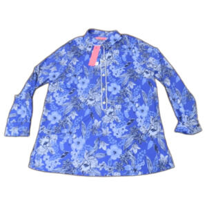 Lilly Pulitzer Alba Blue Giavana UPF 50+ Tunic Women's Size Large NWT